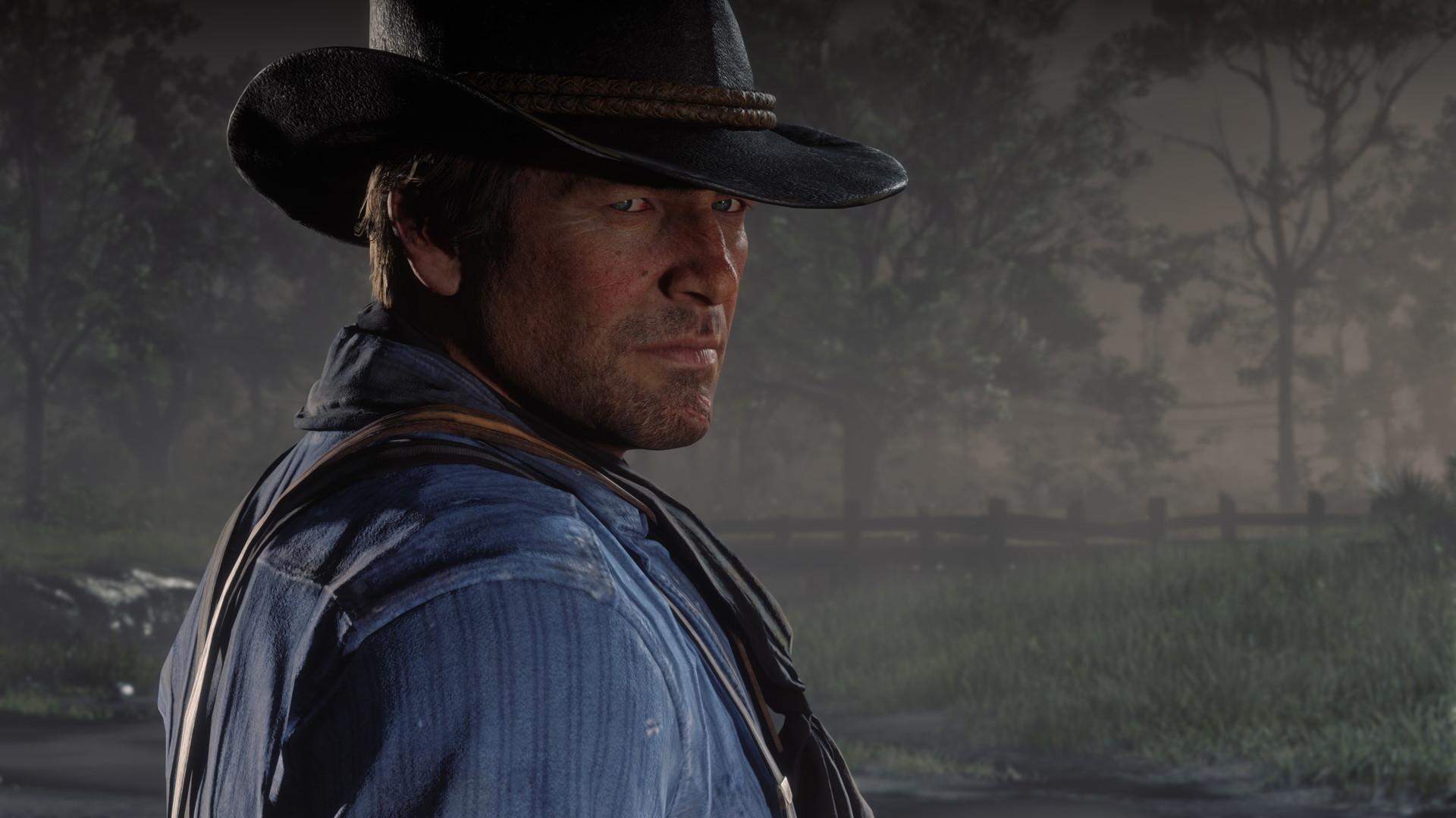 A weathered rider on the frontier at dusk